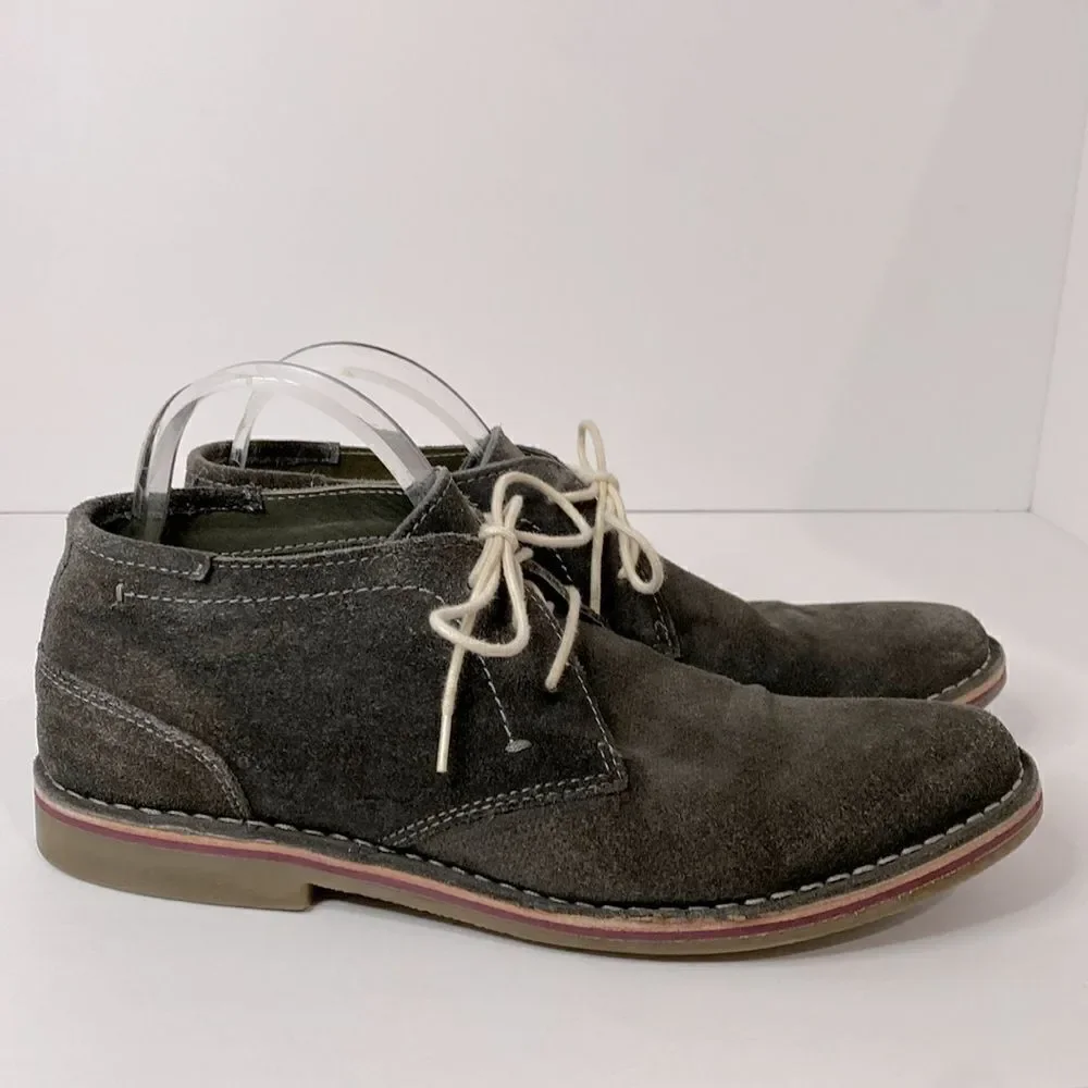 Kenneth Cole Men’s Desert Rain Dark Grey Suede Boots Laceup Shoes